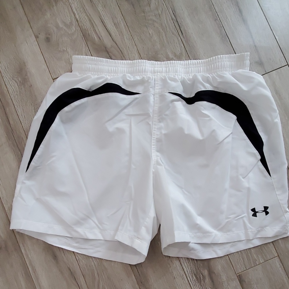 White lightweight athletic shorts